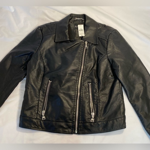 Express Jackets & Blazers - NWT Express Faux Leather Moto jacket Black XL